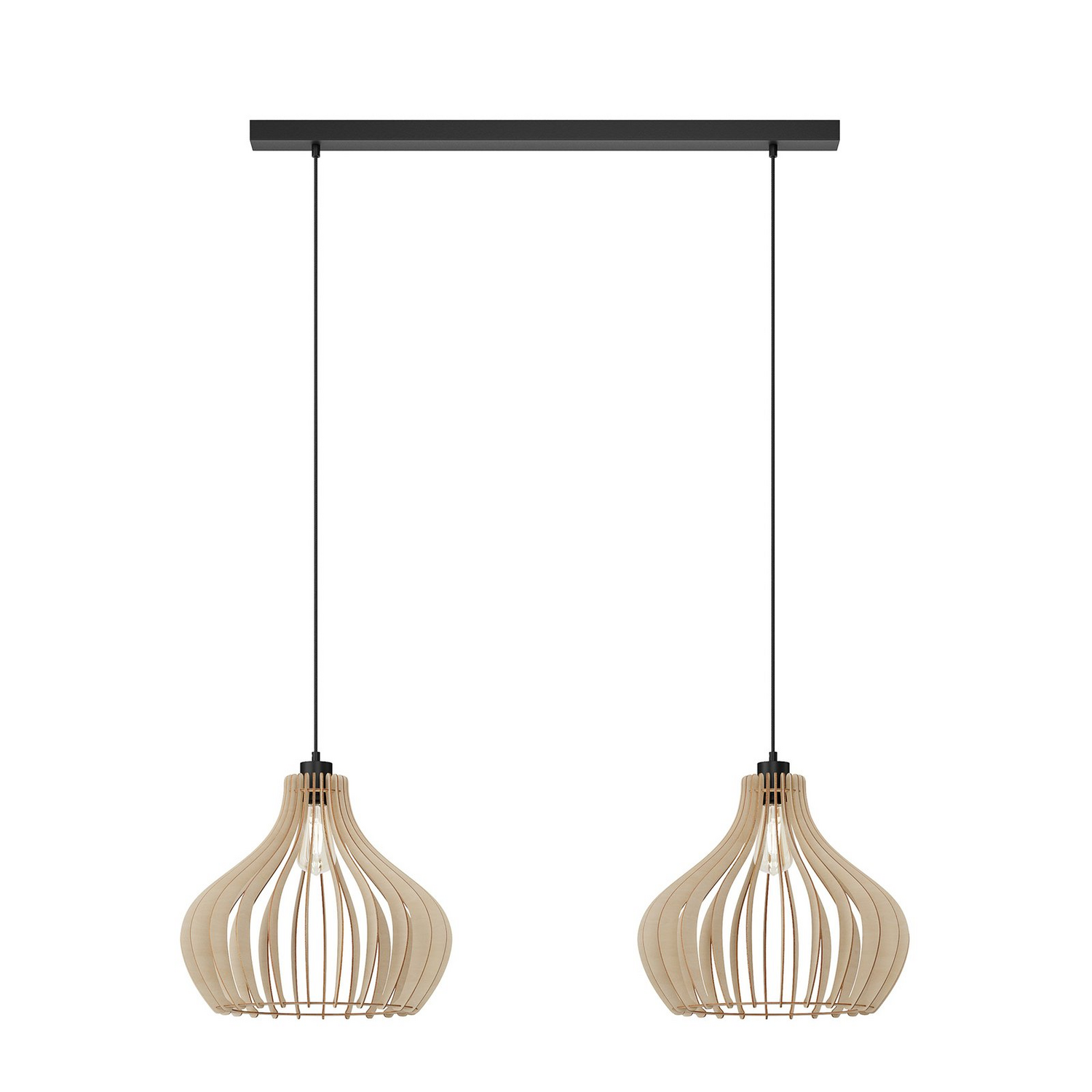 B-Ware Envostar Faje Hängeleuchte Hängelampe Deckenleuchte Leuchte Birkensperrholz 2fl  - 4251911724196