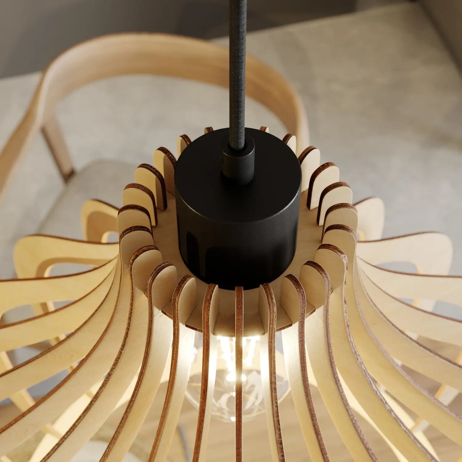 B-Ware Envostar Faje Hängeleuchte Deckenleuchte Leuchte Birkensperrholz 2flg Siehe Text - 4251911724196