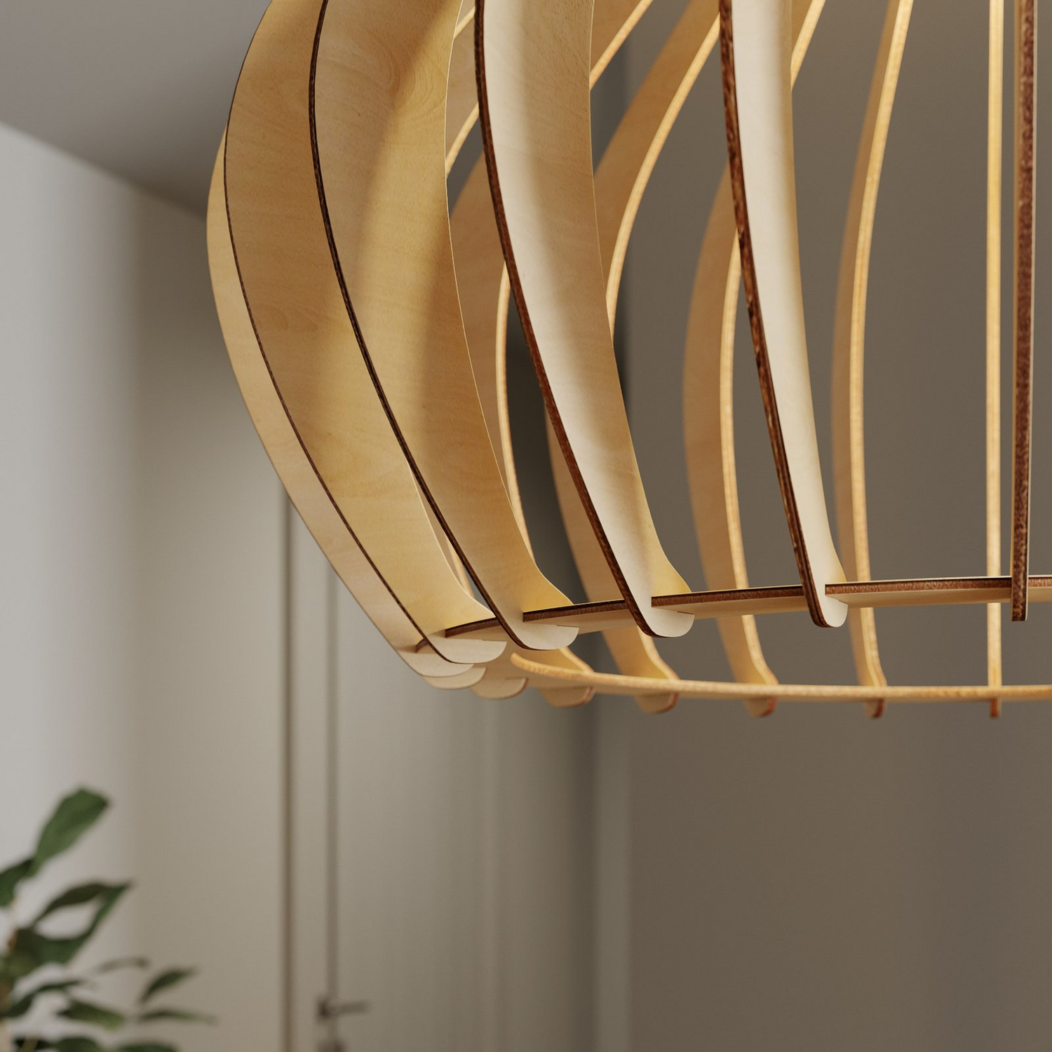 B-Ware Envostar Faje Hängeleuchte Hängelampe Deckenleuchte Leuchte Birkensperrholz 2fl  - 4251911724196