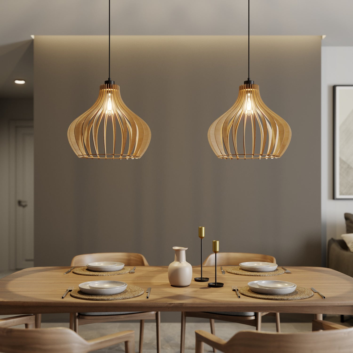 B-Ware Envostar Faje Hängeleuchte Deckenleuchte Leuchte Birkensperrholz 2flg Siehe Text - 4251911724196