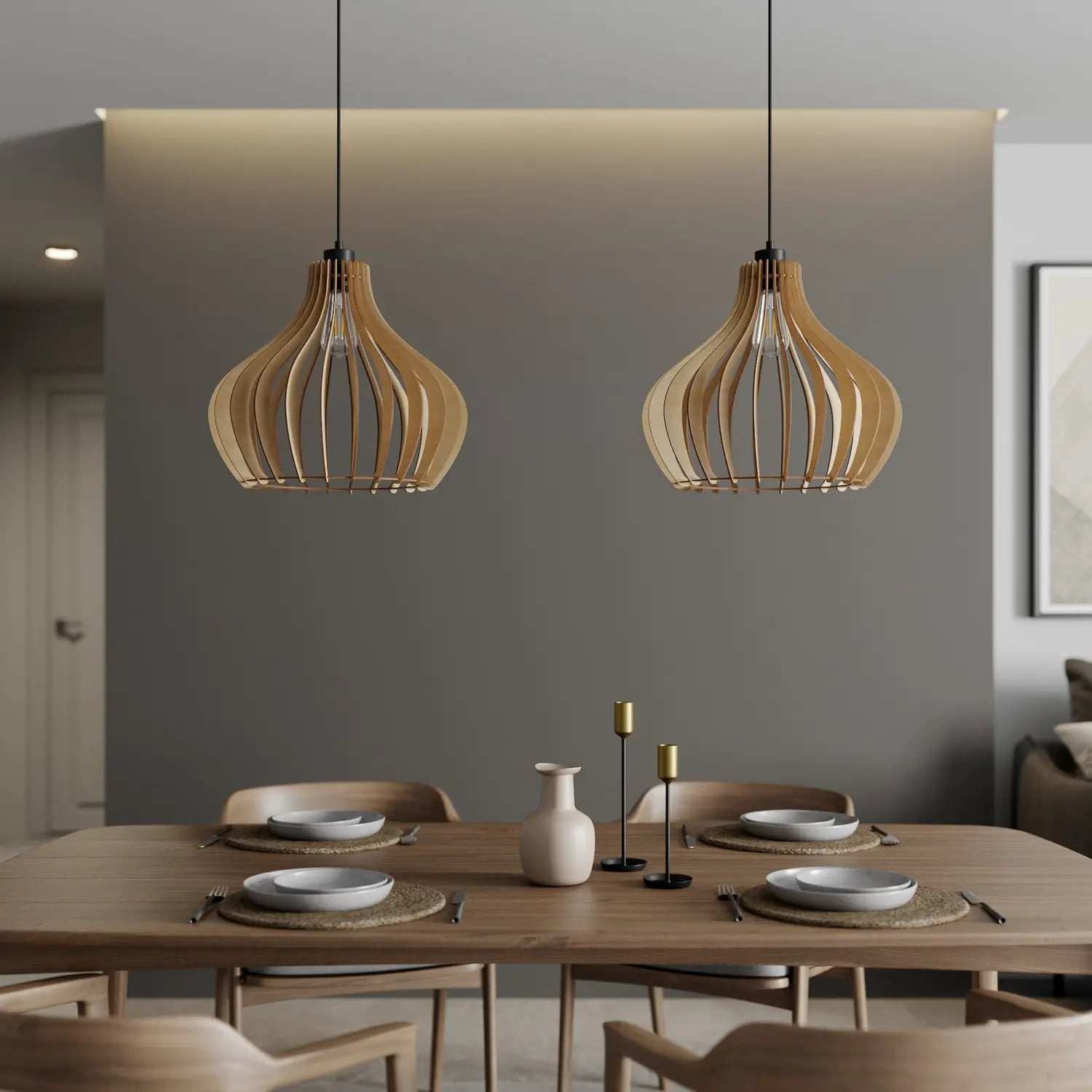 B-Ware Envostar Faje Hängeleuchte Deckenleuchte Leuchte Birkensperrholz 2flg Siehe Text - 4251911724196