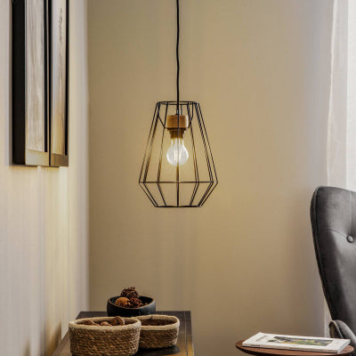 B-Ware Envostar Finan Hängeleuchte Pendellampe Lampe ø21cm Metall 1 Flammig Schwarz - 4251911755183