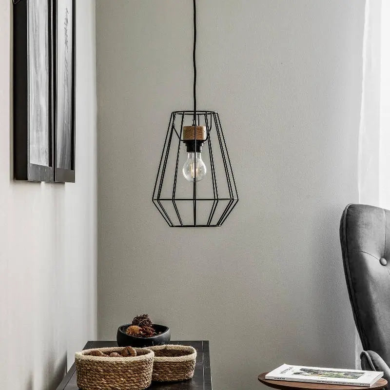 B-Ware Envostar Finan Hängeleuchte Pendellampe Lampe ø21cm Metall 1 Flammig Schwarz - 4251911755183