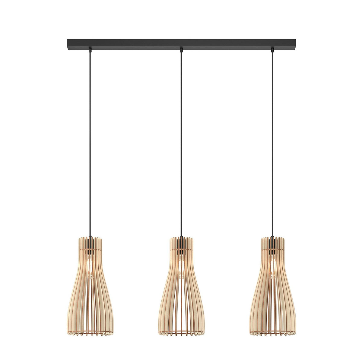 Envostar Furn Hängeleuchte Birkensperrholz 3-flg Deckenlampe Pendelleuchte E27 - 4251911724110