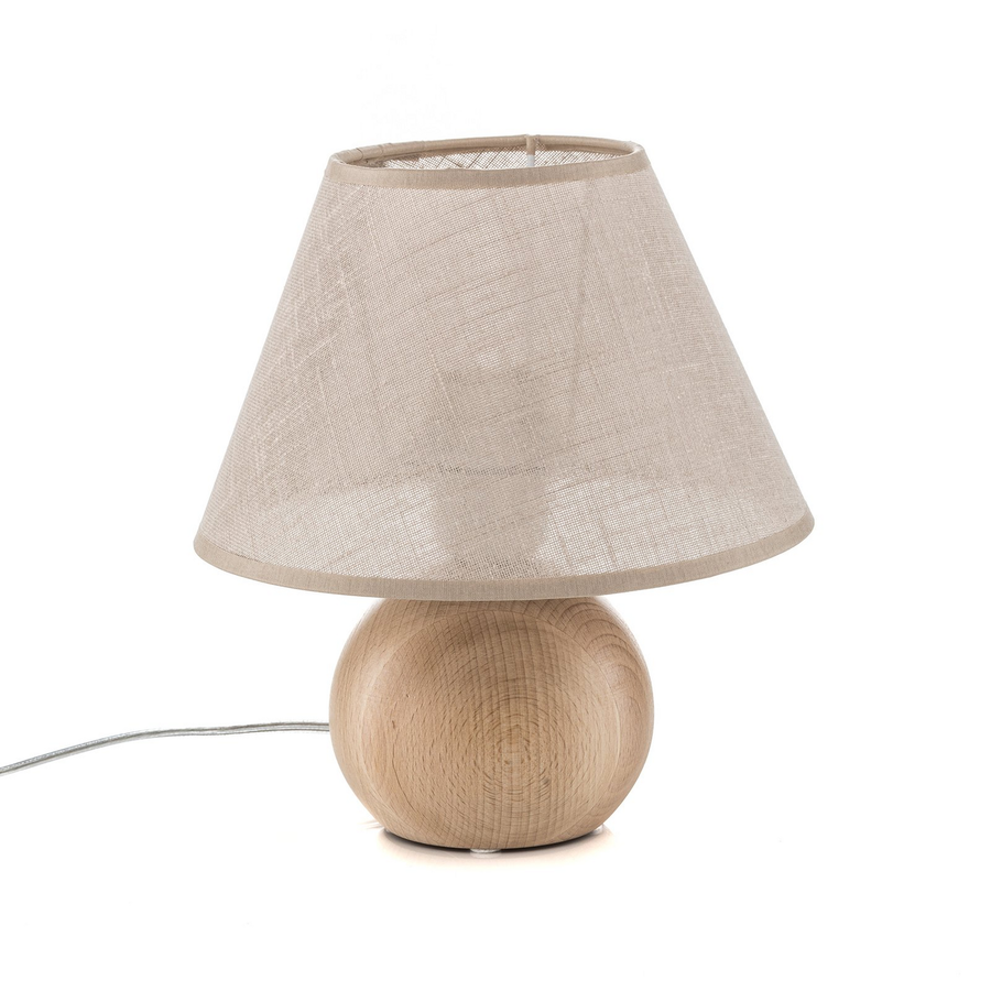 Envostar Gill Tischlampe Leuchte Lampe Holz Natur Schirm Beige Schalter E27 Spot B-Ware - 4251911787467