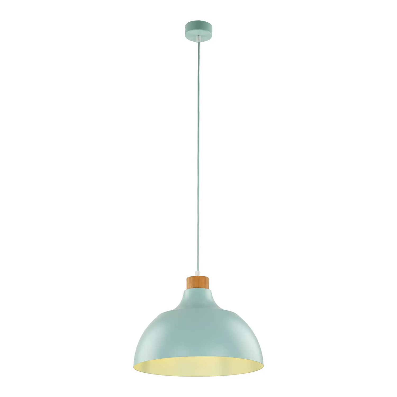 B-Ware Envostar Hängeleuchte Kaitt Hängelampe Deckenlampe Lampe Holzdetail ø 34 Cm Mint - 5906135101504