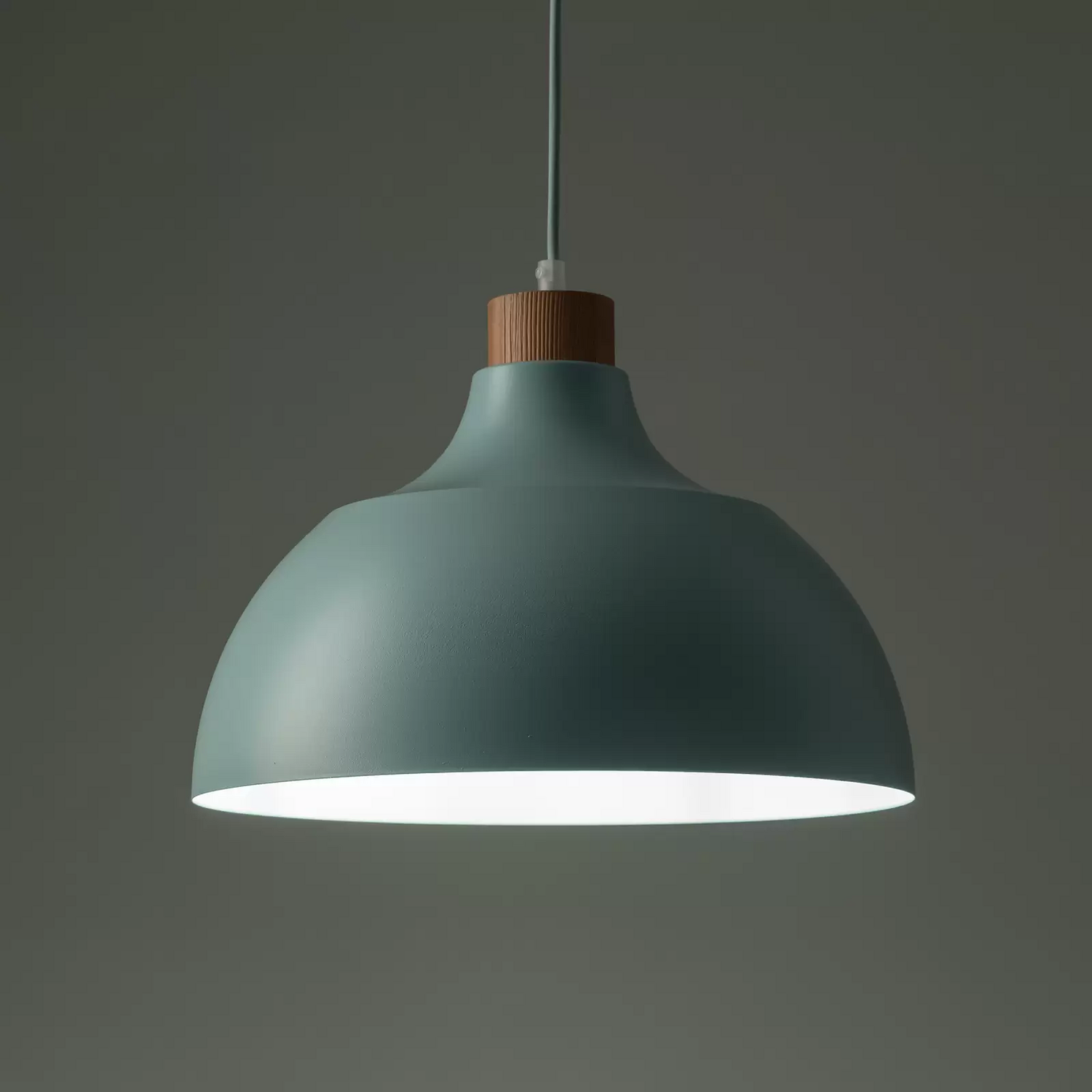 B-Ware Envostar Hängeleuchte Kaitt Hängelampe Deckenlampe Lampe Holzdetail ø 34 Cm Mint - 5906135101504