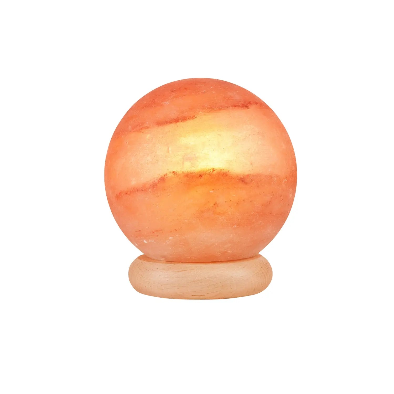 B-Ware Tischlampe Leuchte Lampe Kugel Salzstein Holzsockel Envostar Harmony Rot - 4251911756128