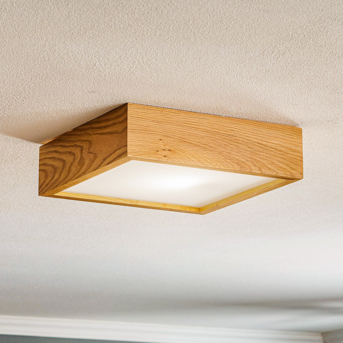 Envostar Kerio Deckenlampe 27,5x27,5cm Deckenleuchte Lampe Leuchte E27 eiche 622 - 4251911789379