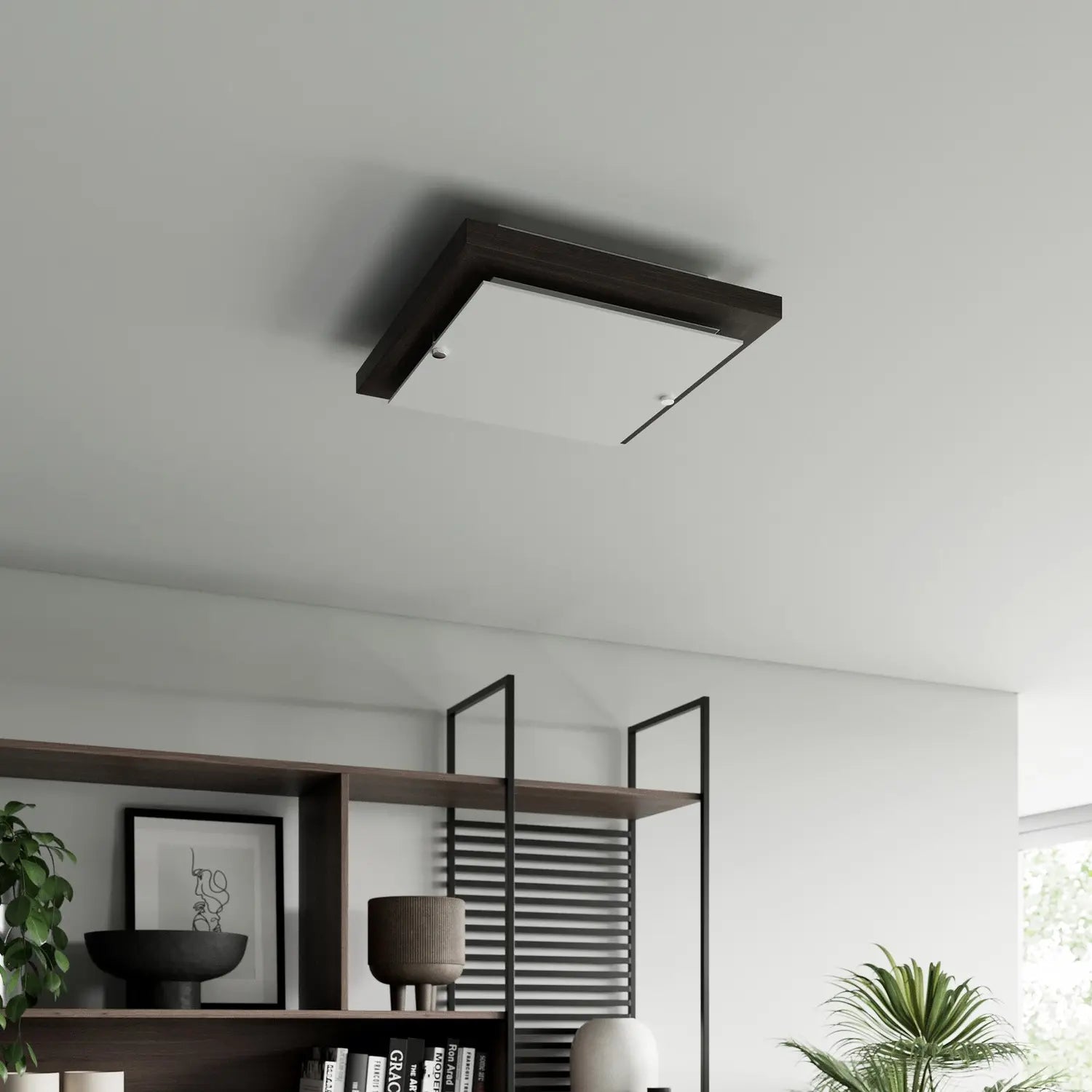 B-Ware Envostar Deckenlampe Lampe Kerio Wenge 30x30 Cm Glas Holz Wohnzimmer Esszimmer - 4251911791266