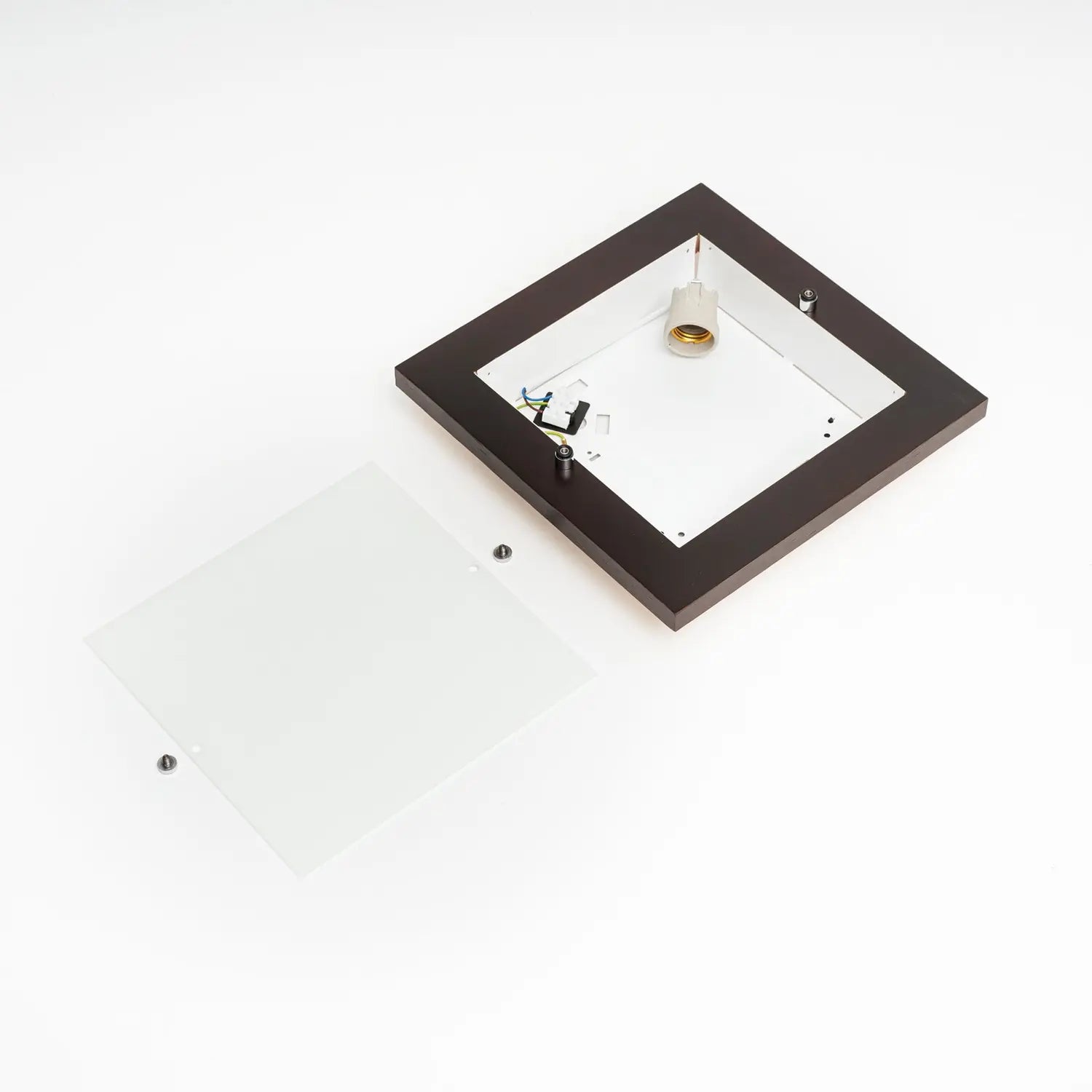 B-Ware Envostar Deckenlampe Lampe Kerio Wenge 30x30 Cm Glas Holz Wohnzimmer Esszimmer - 4251911791266