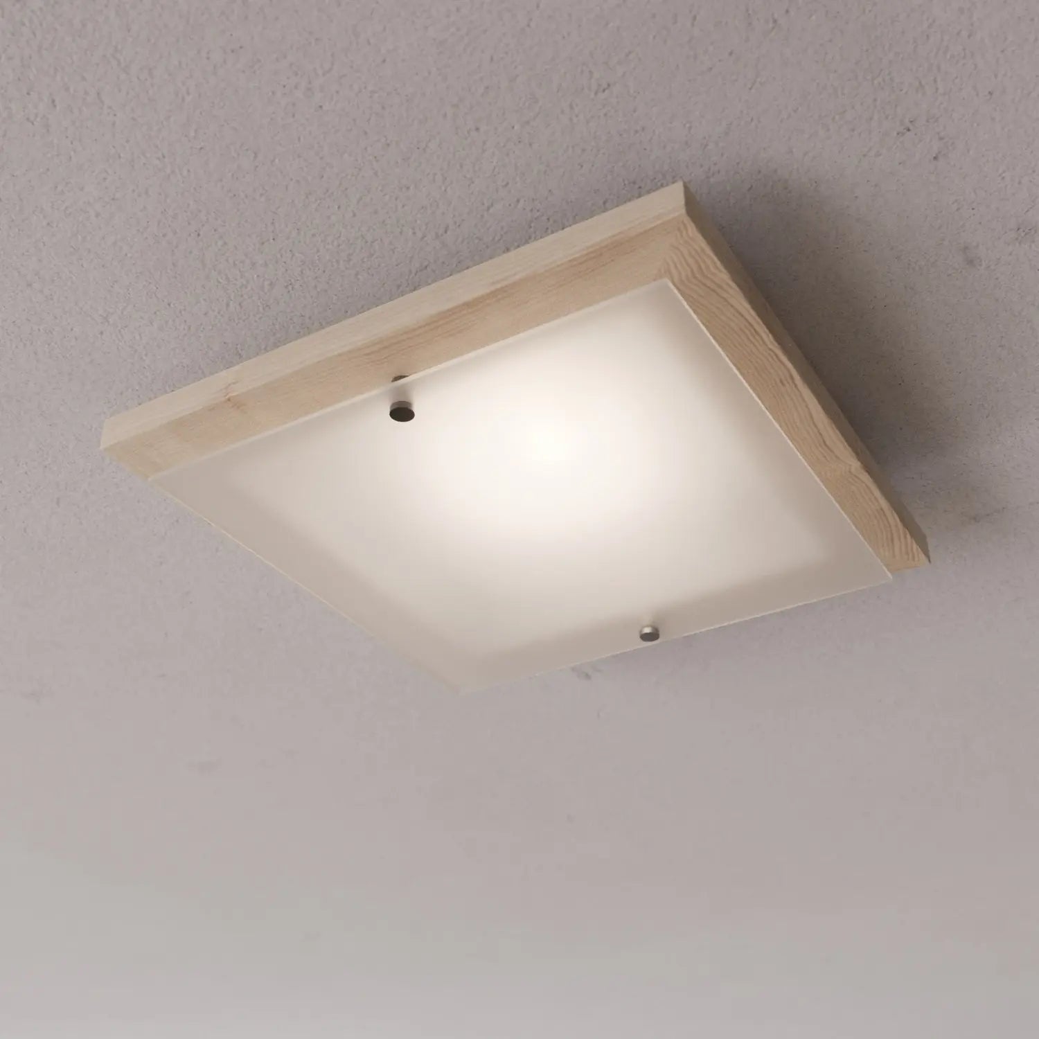 B-Ware Envostar Deckenleuchte Lampe Kerio Holz Natur Glas 35x35 Cm E27 Led Leuchte - 4251911796155