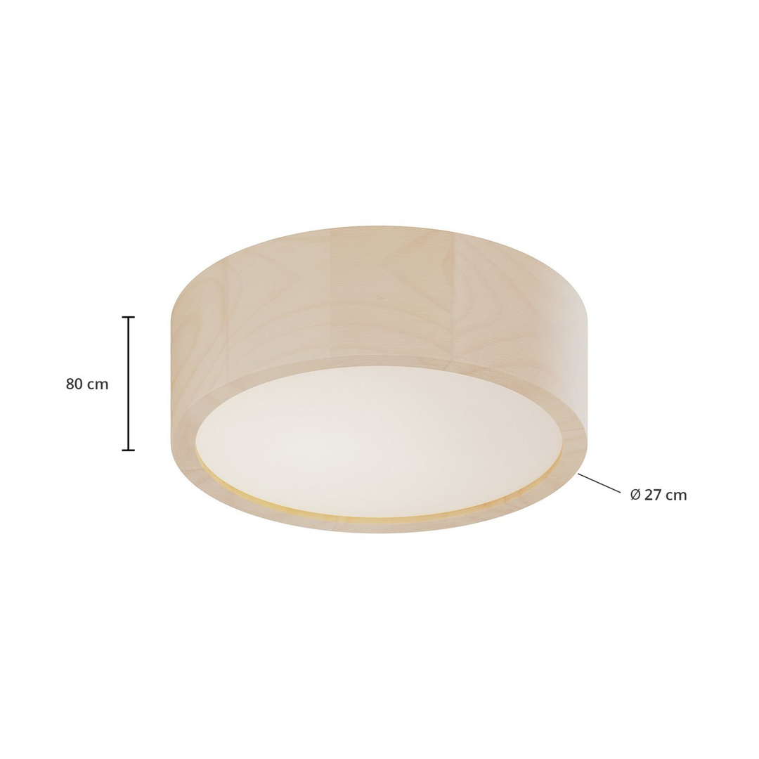 Envostar Deckenlampe Lampe Kerio Weiß ø 27 Cm E27 Holz Glas Dimmbar Licht Spot B-Ware