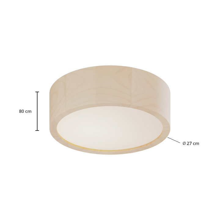 Envostar Deckenlampe Lampe Kerio Weiß ø 27 Cm E27 Holz Glas Dimmbar Licht Spot B-Ware