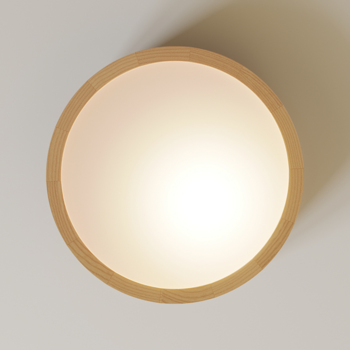 Envostar Deckenlampe Lampe Kerio Weiß ø 27 Cm E27 Holz Glas Dimmbar Licht Spot B-Ware