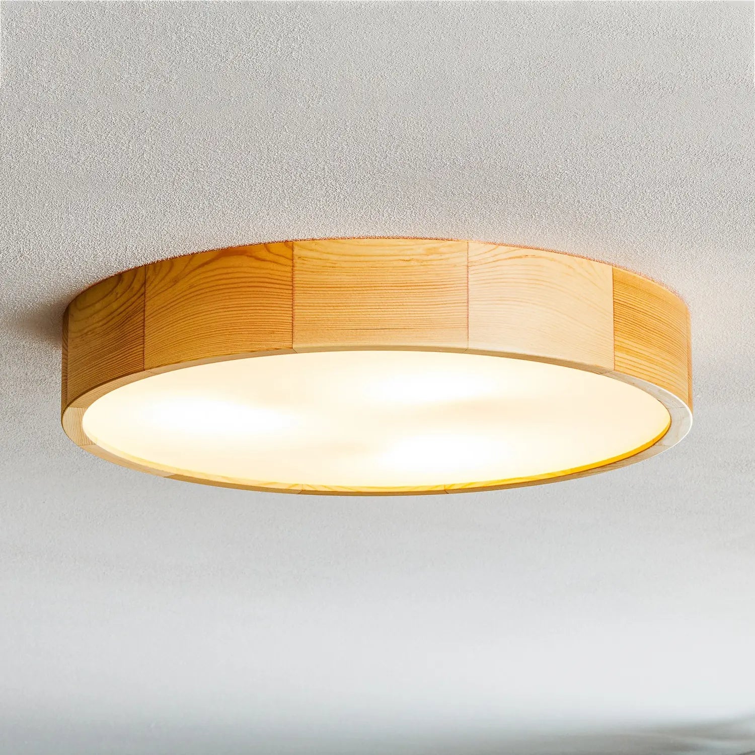 B-Ware Envostar Deckenleuchte Deckenlampe Lampe Kerio Kiefer Holz Glas 47 Cm E27 Led