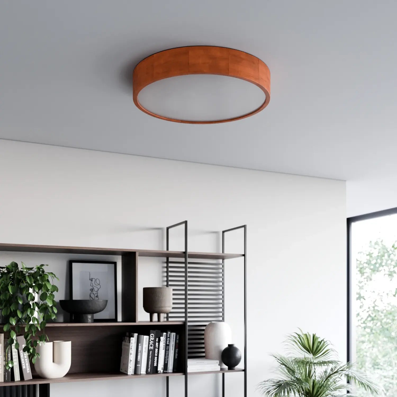 B-Ware Envostar Deckenleuchte Lampe Kerio Holz Glas Kiefer Rustikal ø 47 Cm E27 Led - 4251911796179