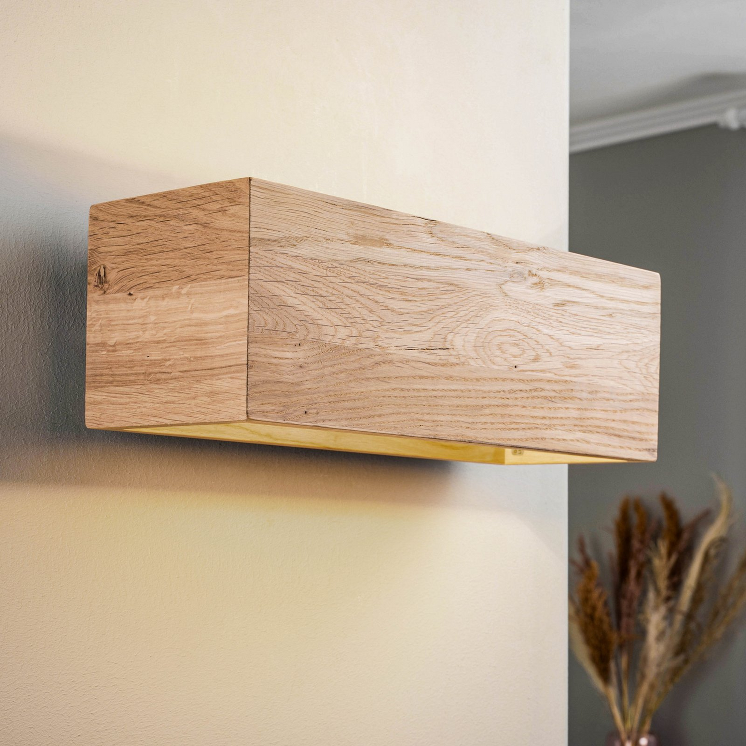 B-Ware Envostar Kubiko Wandleuchte Eiche Geölt Wandlampe Lampe Leuchte Licht Spot G9