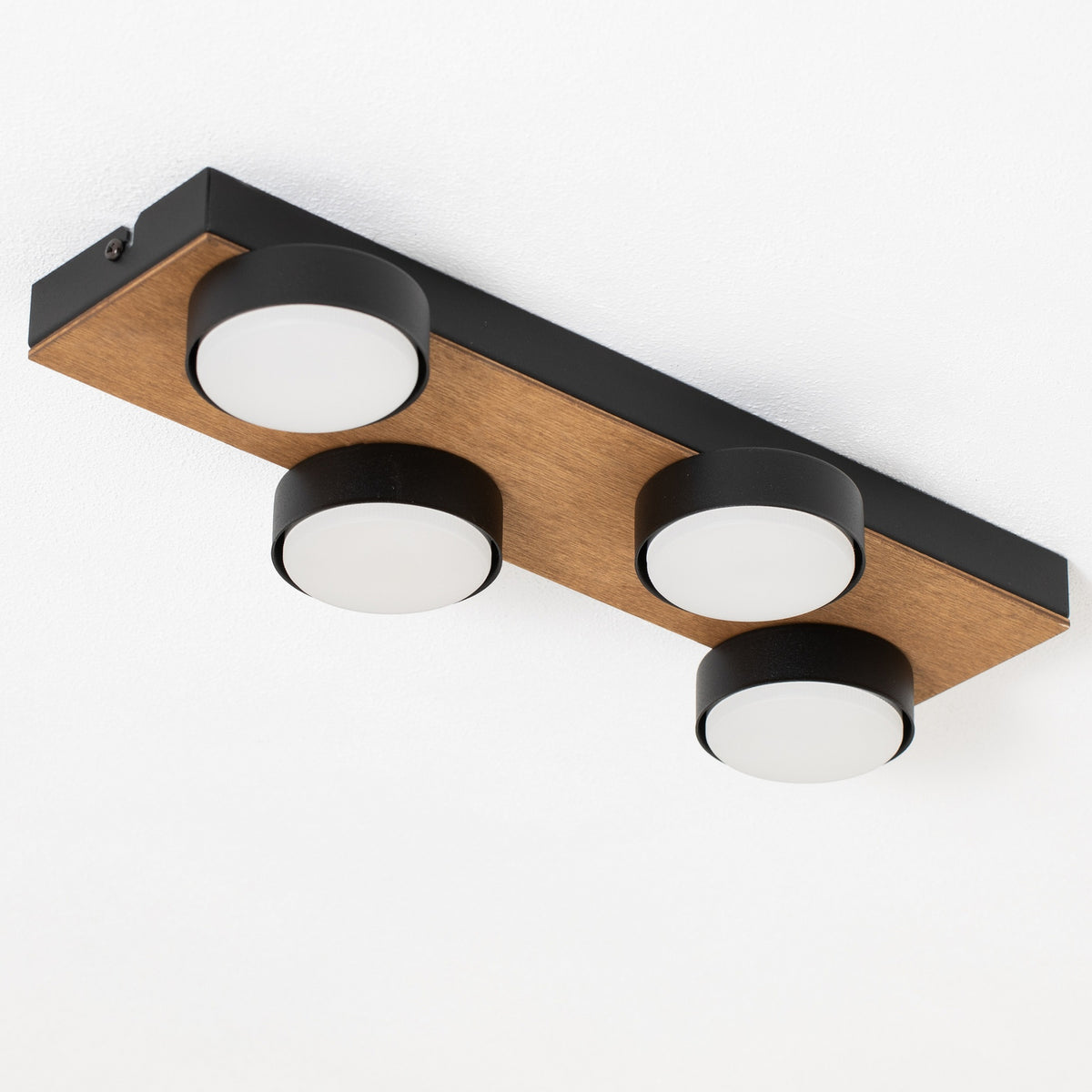 Envostar Deckenleuchte Lampe Holz schwarz Stahl Laurent 4 flammig austauschbar - 4251911782455