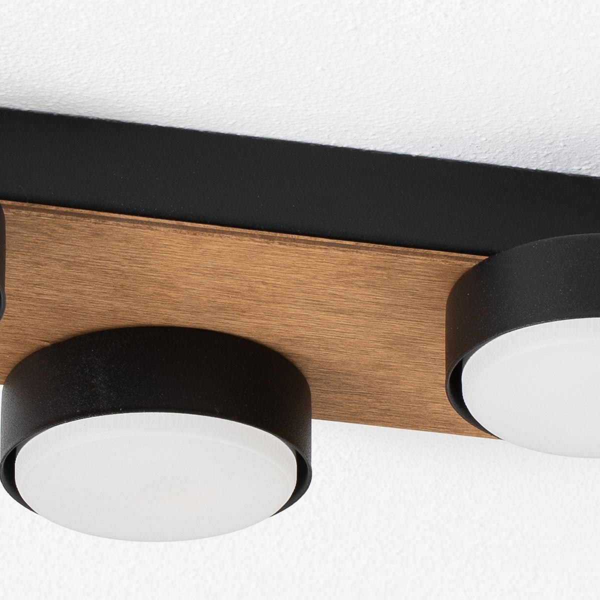 Envostar Deckenleuchte Lampe Holz schwarz Stahl Laurent 4 flammig austauschbar - 4251911782455