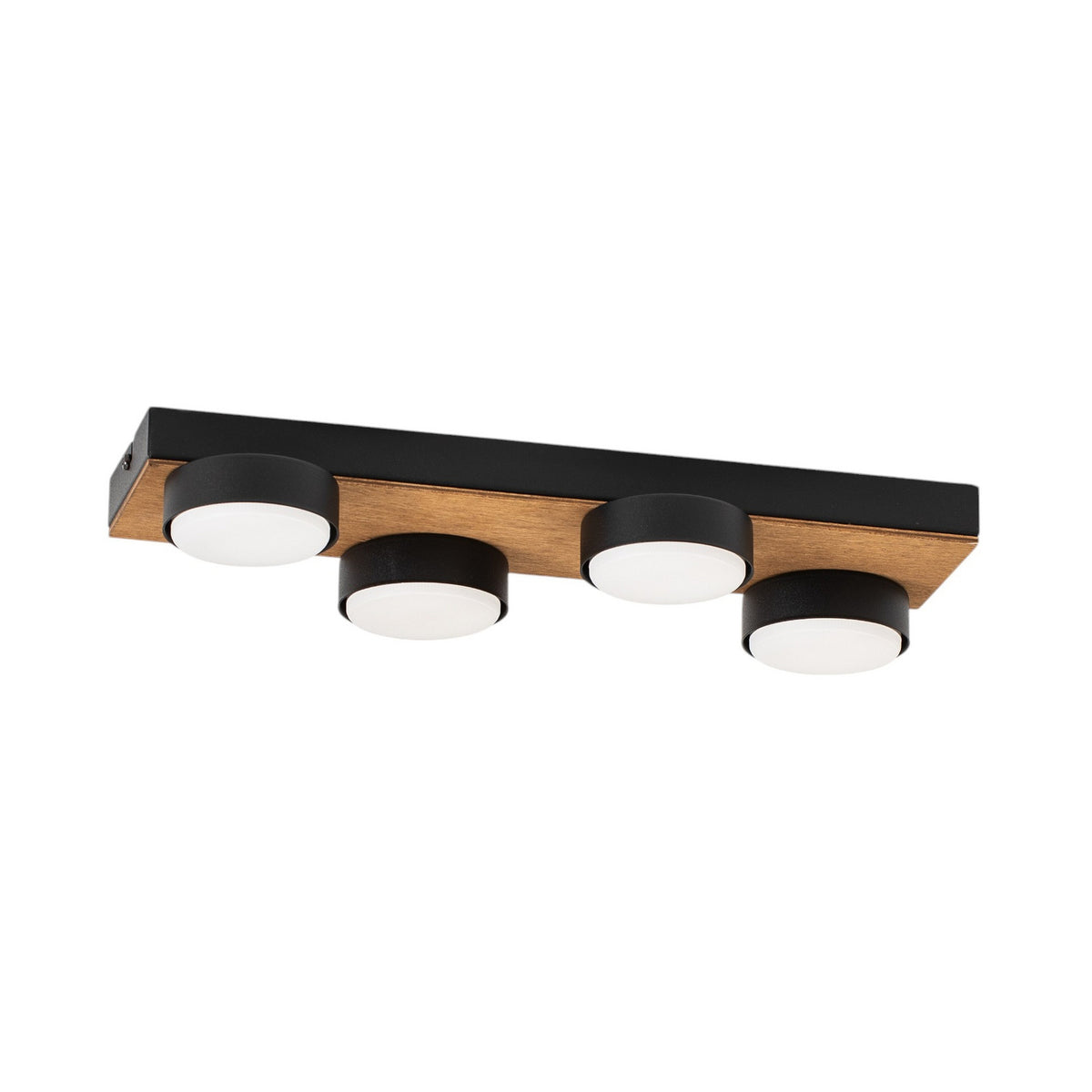 Envostar Deckenleuchte Lampe Holz schwarz Stahl Laurent 4 flammig austauschbar - 4251911782455