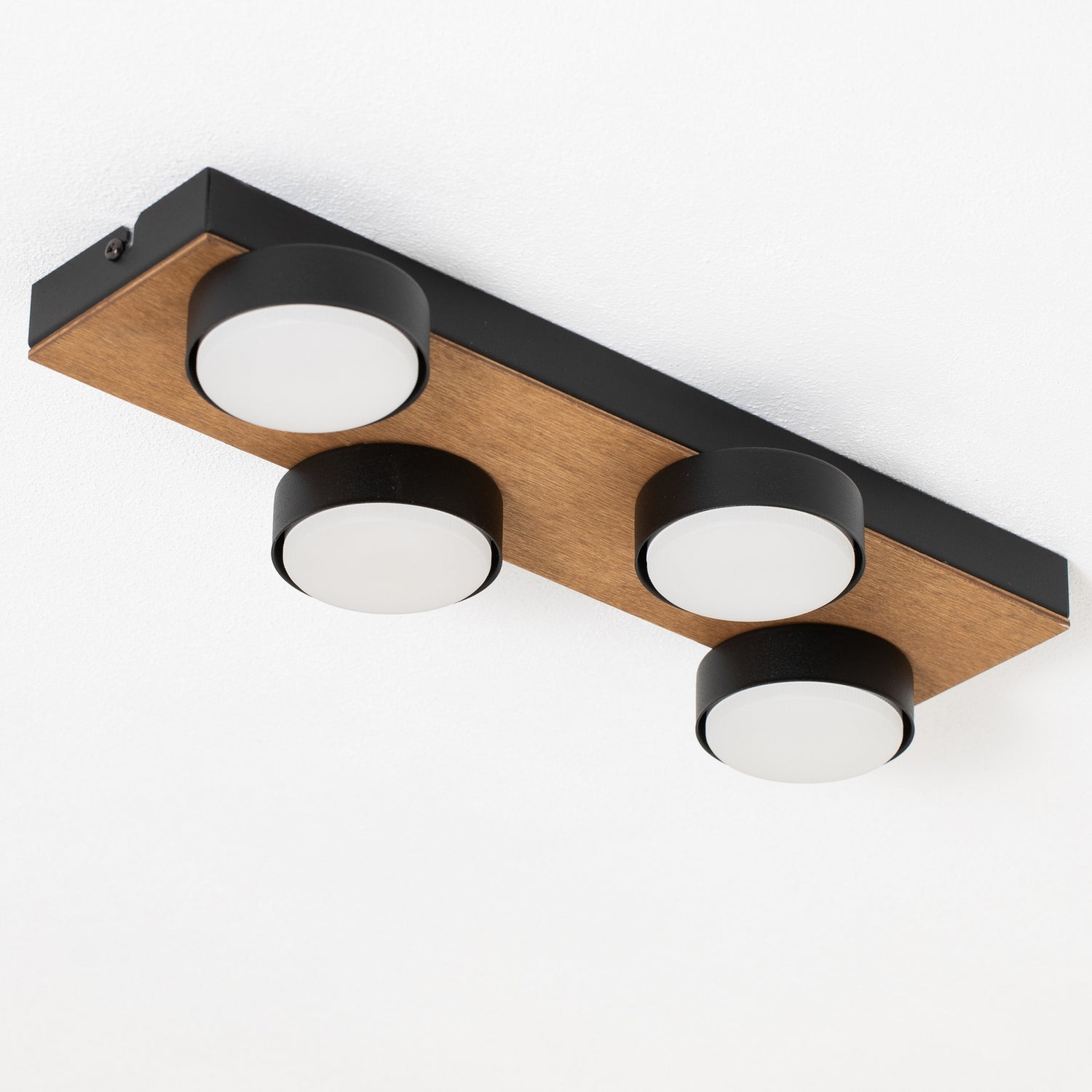 B-Ware Envostar Deckenleuchte Lampe Holz Schwarz Stahl Laurent 4 Flammig Austauschbar - 4251911782455