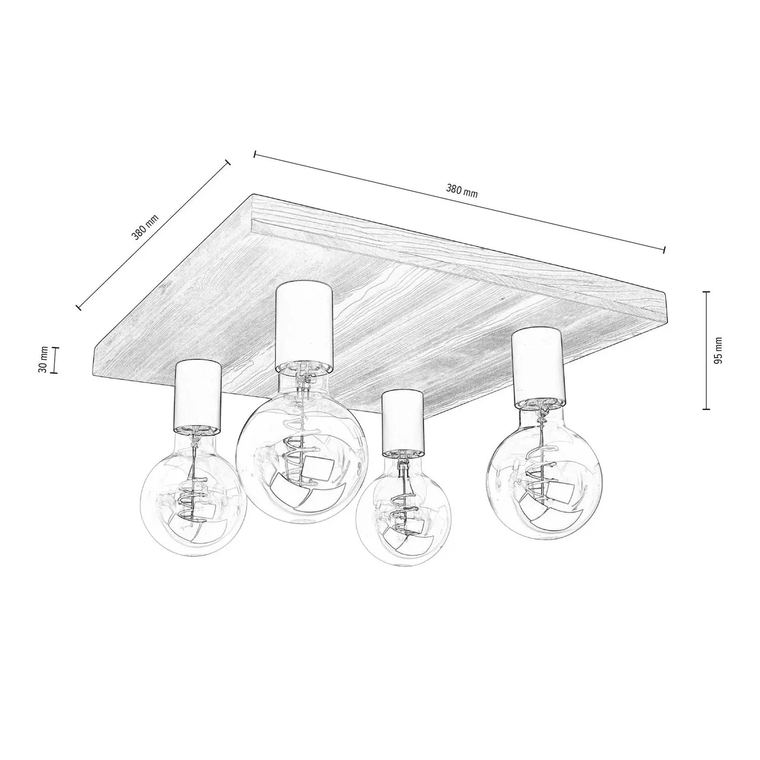 B-Ware Envostar Deckenlampe Lampe Leuchte Lobo Kiefer Braun Holz Wohnzimmer Siehe Text - 4251911748062