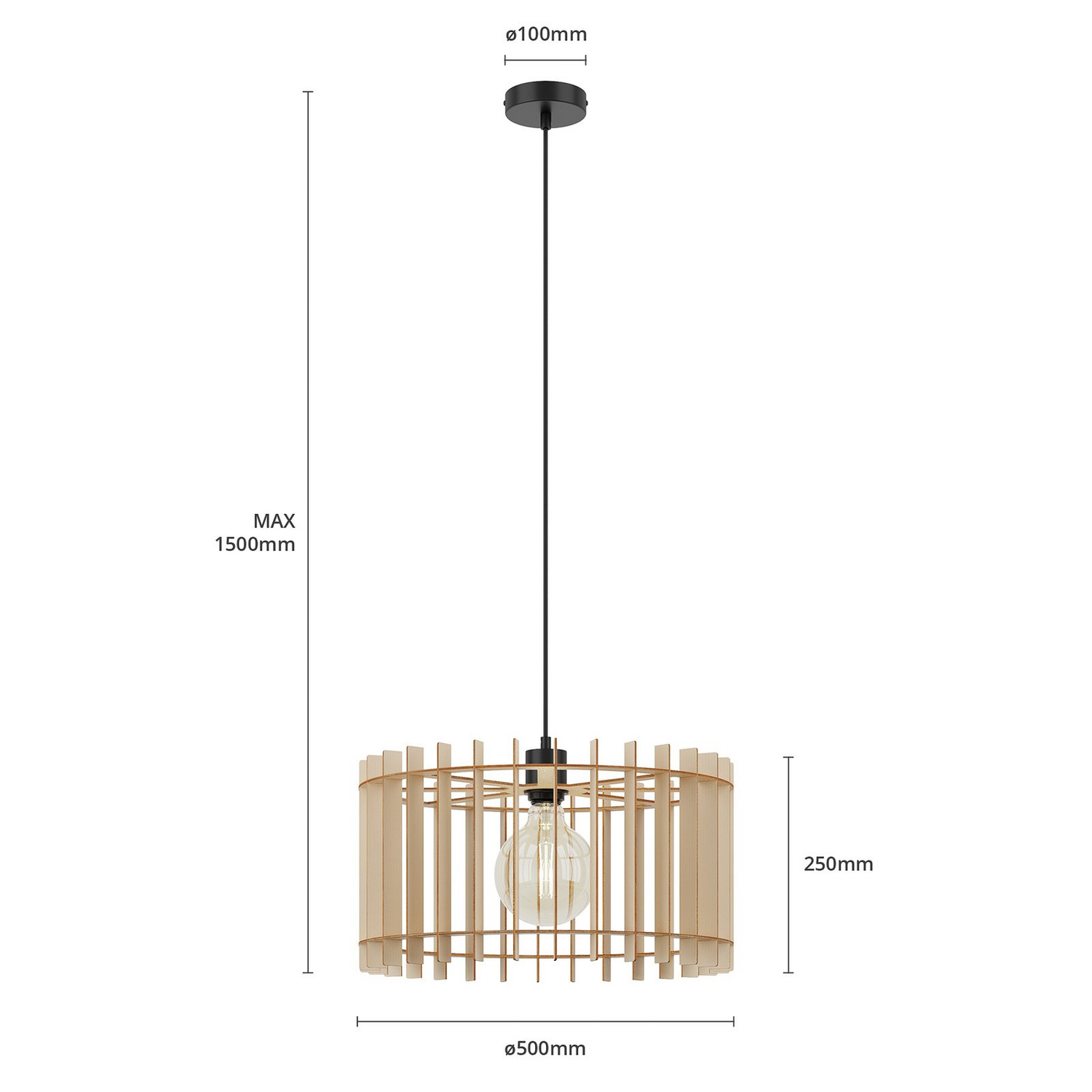 B-Ware Envostar Mors Hängeleuchte Birkensperrholz Deckenlampe Deckenleuchte Lampe Spot