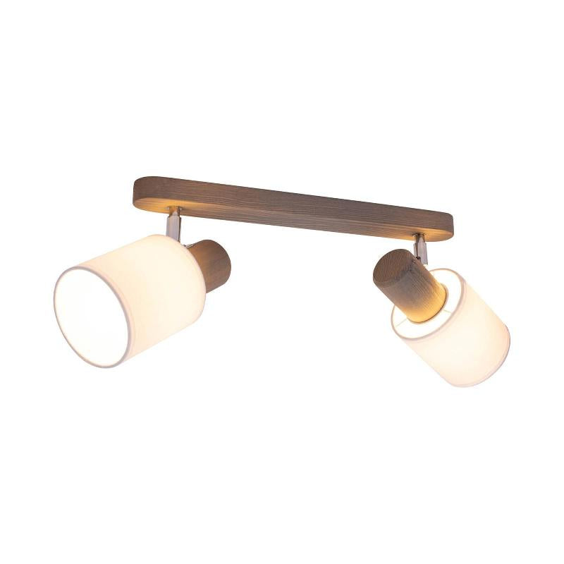 Envostar Nale 2 Deckenlampe Lampe Deckenleuchte Kiefer grau 2fl. E27 Holz - 4251911748338
