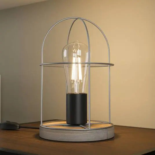 Envostar Neptuna Tischleuchte Lampe Metall Schirm Beleuchtung Grau E27 Led