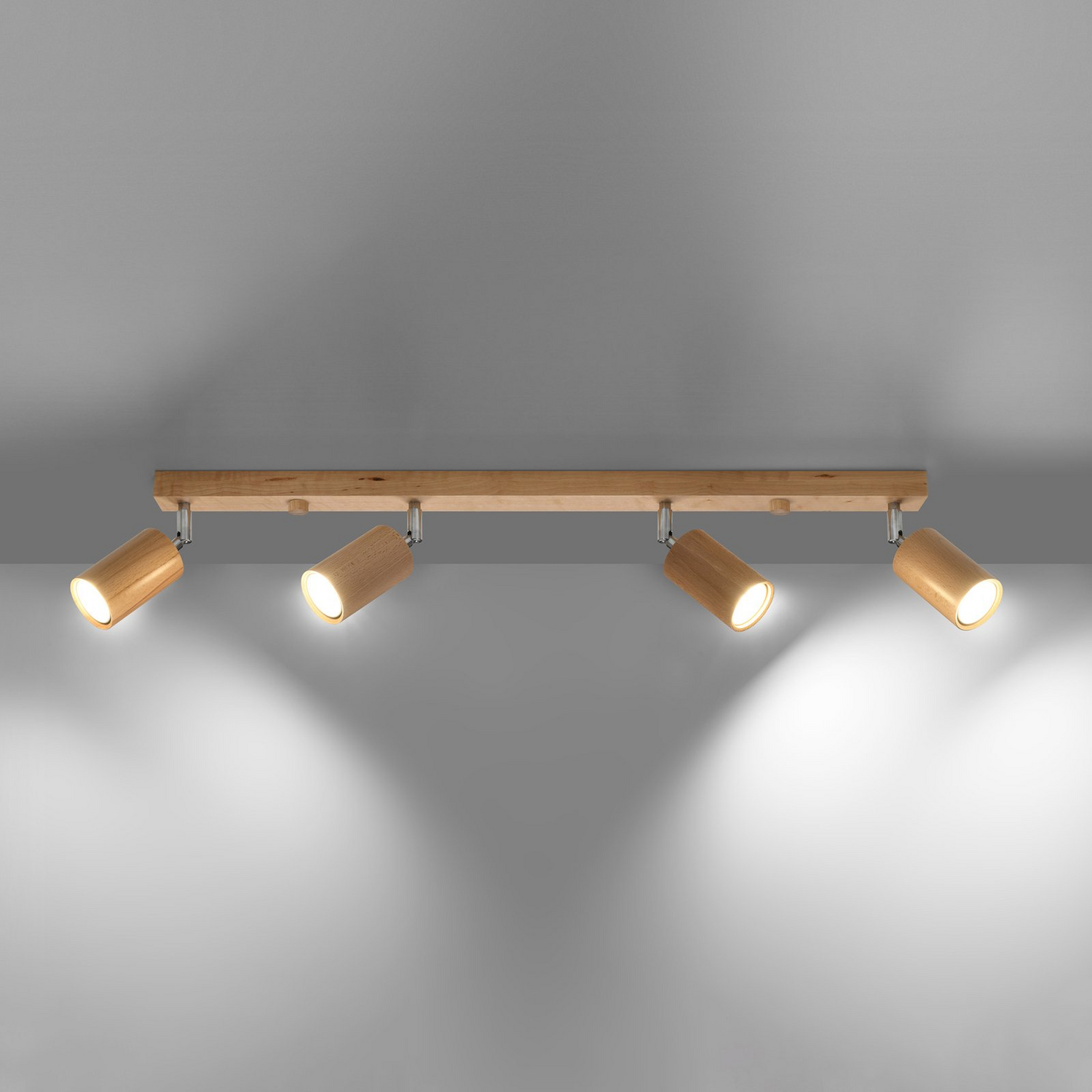 B-Ware Envostar Deckenspot Deckenleuchte Strahler Holz Zylinder Peach Puff 4flg Holz - 4251911783254