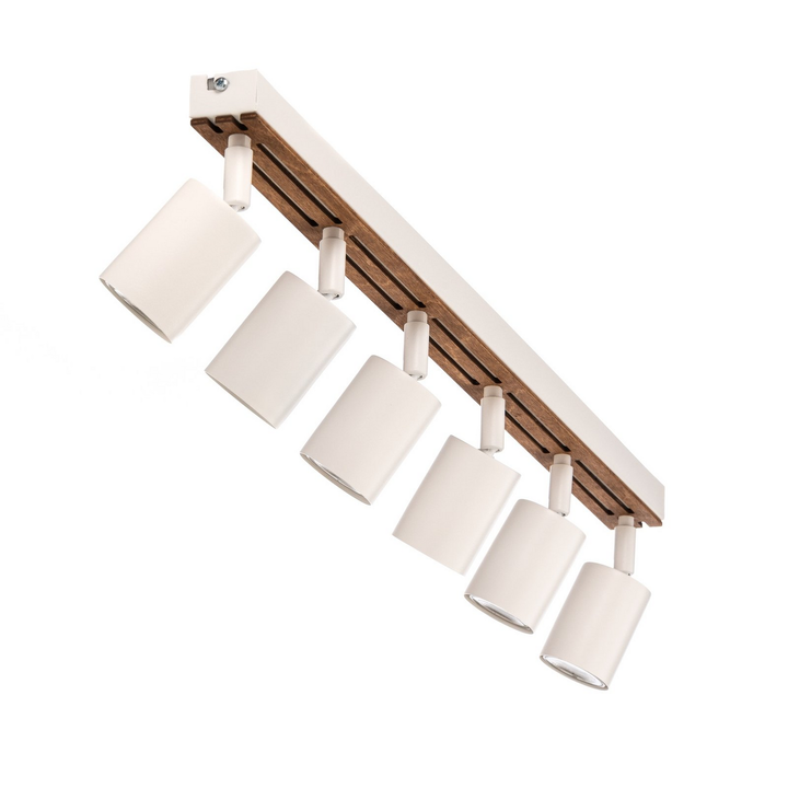 Envostar Deckenspot Lampe Leuchte Tino Sechsflammig Weiß Holz B-Ware