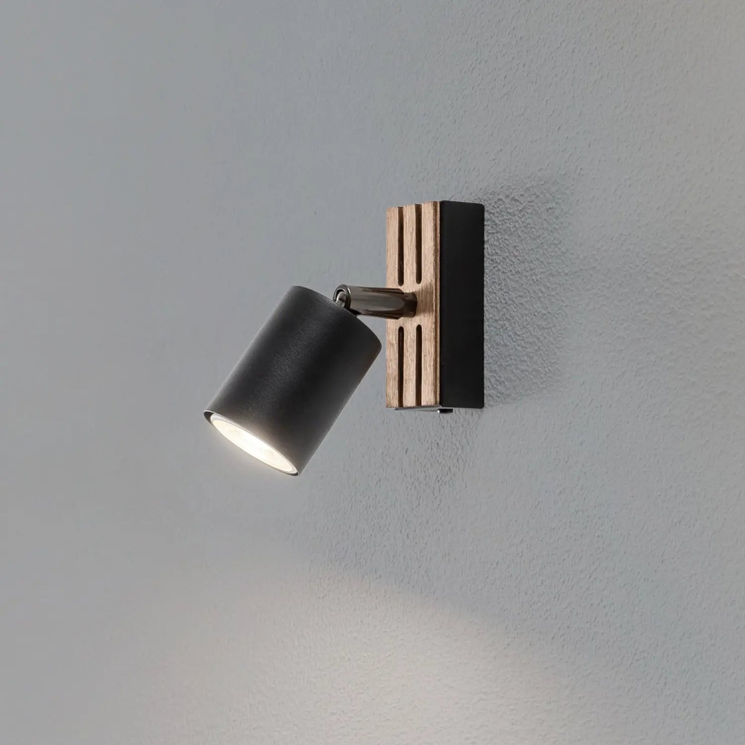 B-Ware Envostar Wandstrahler Wandleuchte Tino Schwarz Matt Holz Leuchte Wohnzimmer Flur - 4251911782684