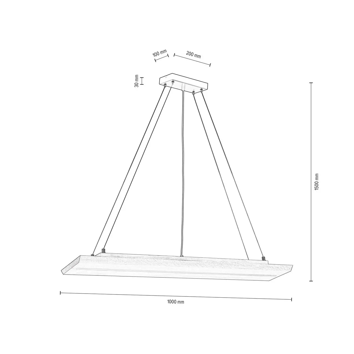 B-Ware Envostar Hängeleuchte Pendelleuchte Tribe Led Kiefer Dunkel Rechteckig Modern - 4251911755022