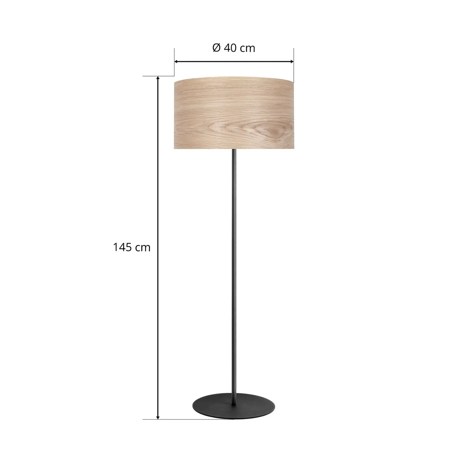 B-Ware Envostar Veneer Stehleuchte Standlampe Standleuchte Lampe E27 Kernholz Esche  - 4251911733310