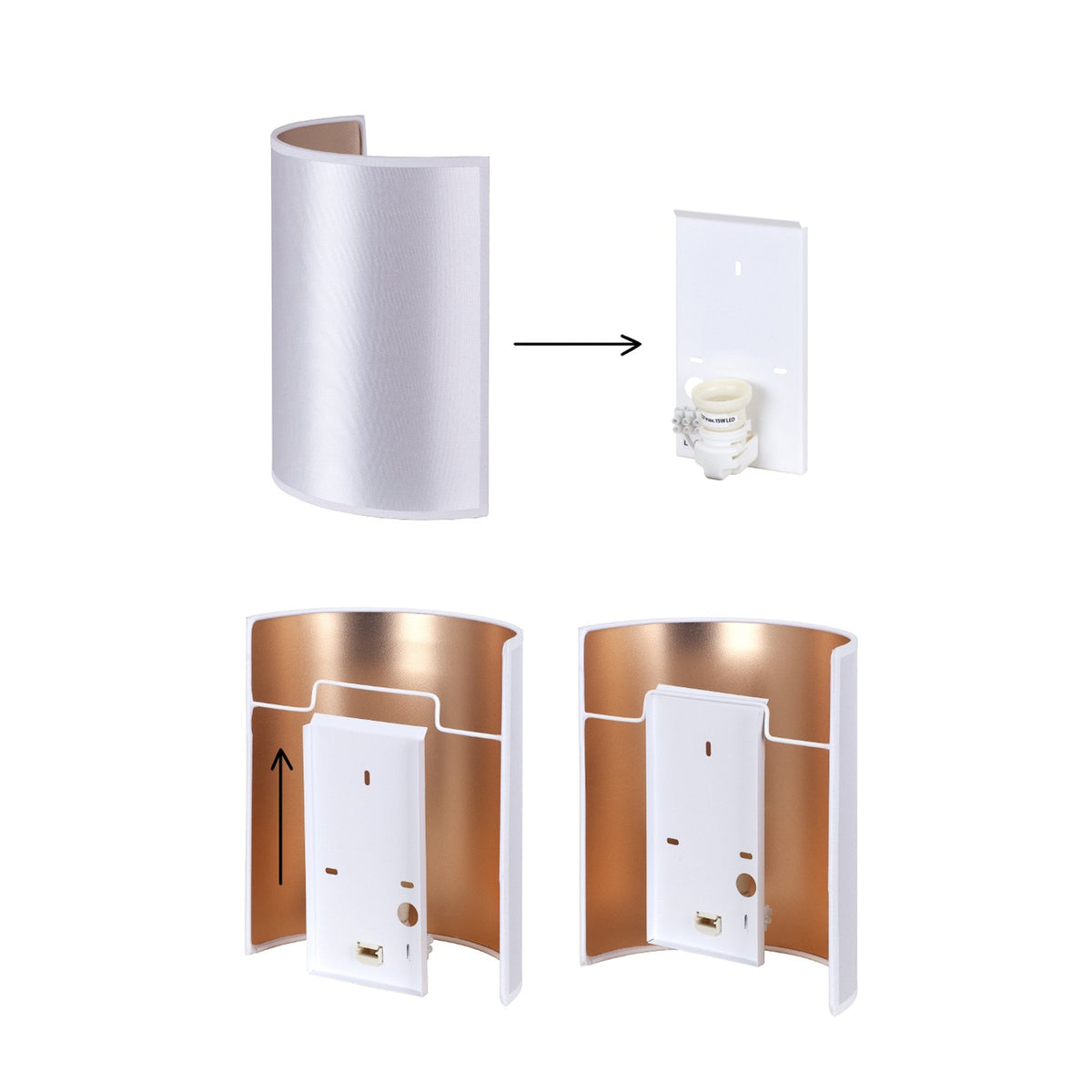 Envostar Wandlampe Leuchte Idun beige Kunstleder 24cm Wandbeleuchtung Innen618 - 4251911790269