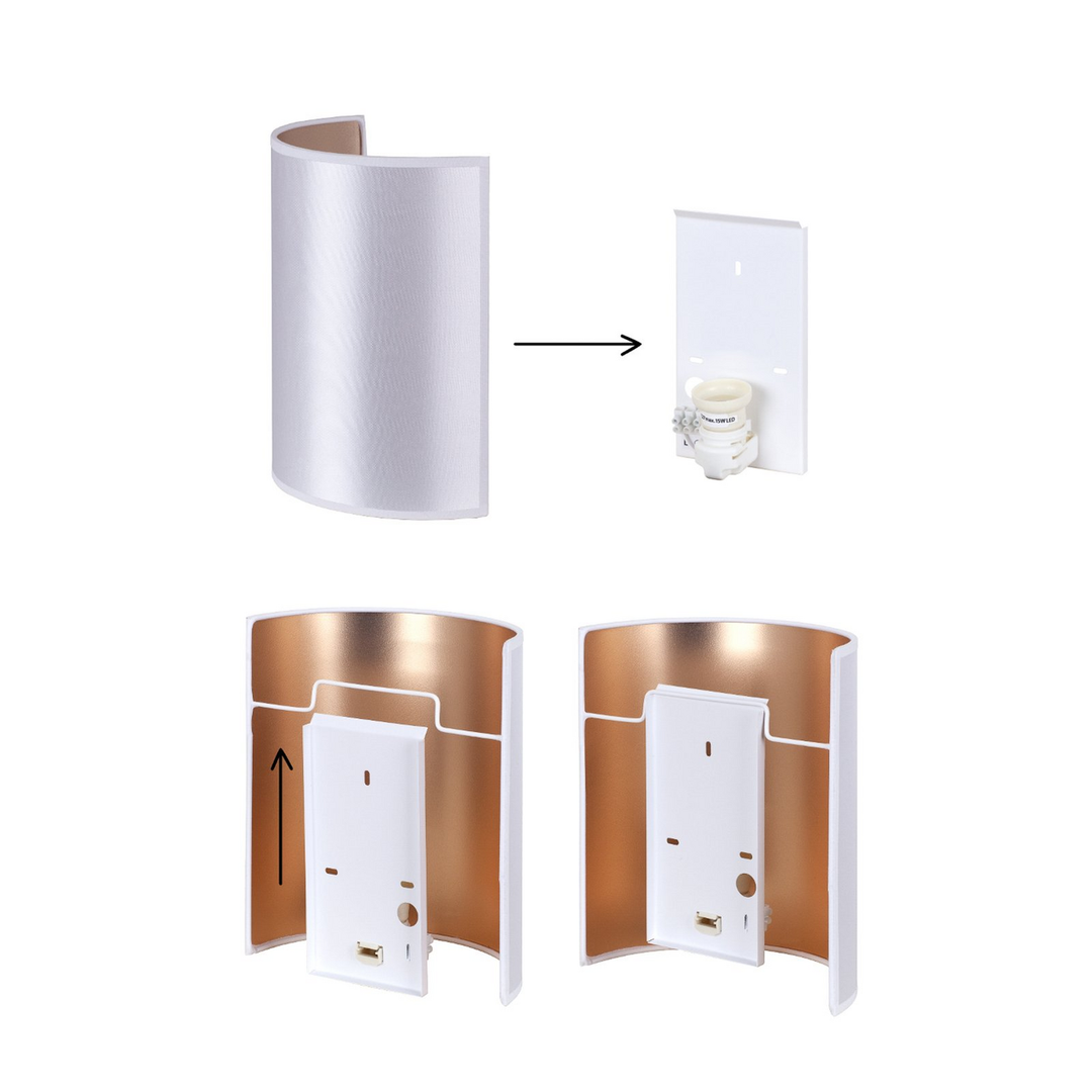 Envostar Wandlampe Leuchte Idun Beige Kunstleder 24cm Wandbeleuchtung Innen B-Ware - 4251911790269