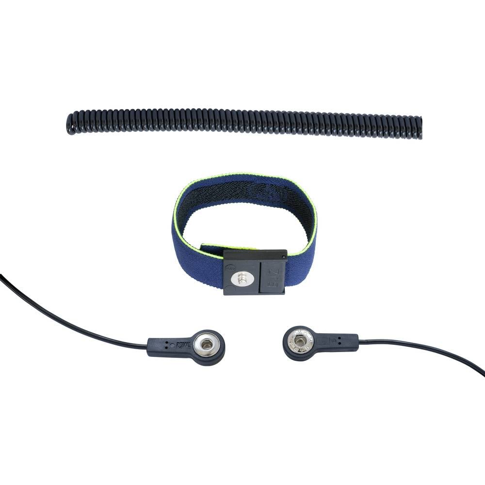 BJZ A-60388 Erdungsarmband Handgelenkband Erdungskabel Blau Gelb - 4057989603889