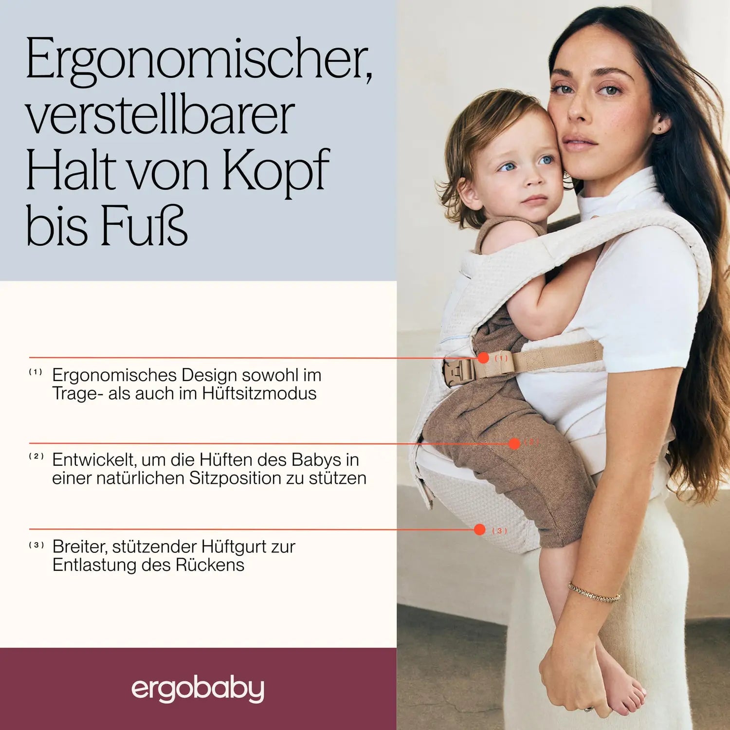 B-Ware Ergobaby Alta Hip Seat Babytrage Hüftsitz Tragehilfe Baby Komfort Midnight Blue - 1220000205437