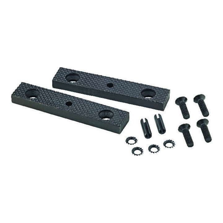 B-Ware Leinen Ersatzbacken Spannbackenpaar Schraubstock 125mm Stahl Gerändelt Glatt653 - 4250157110398