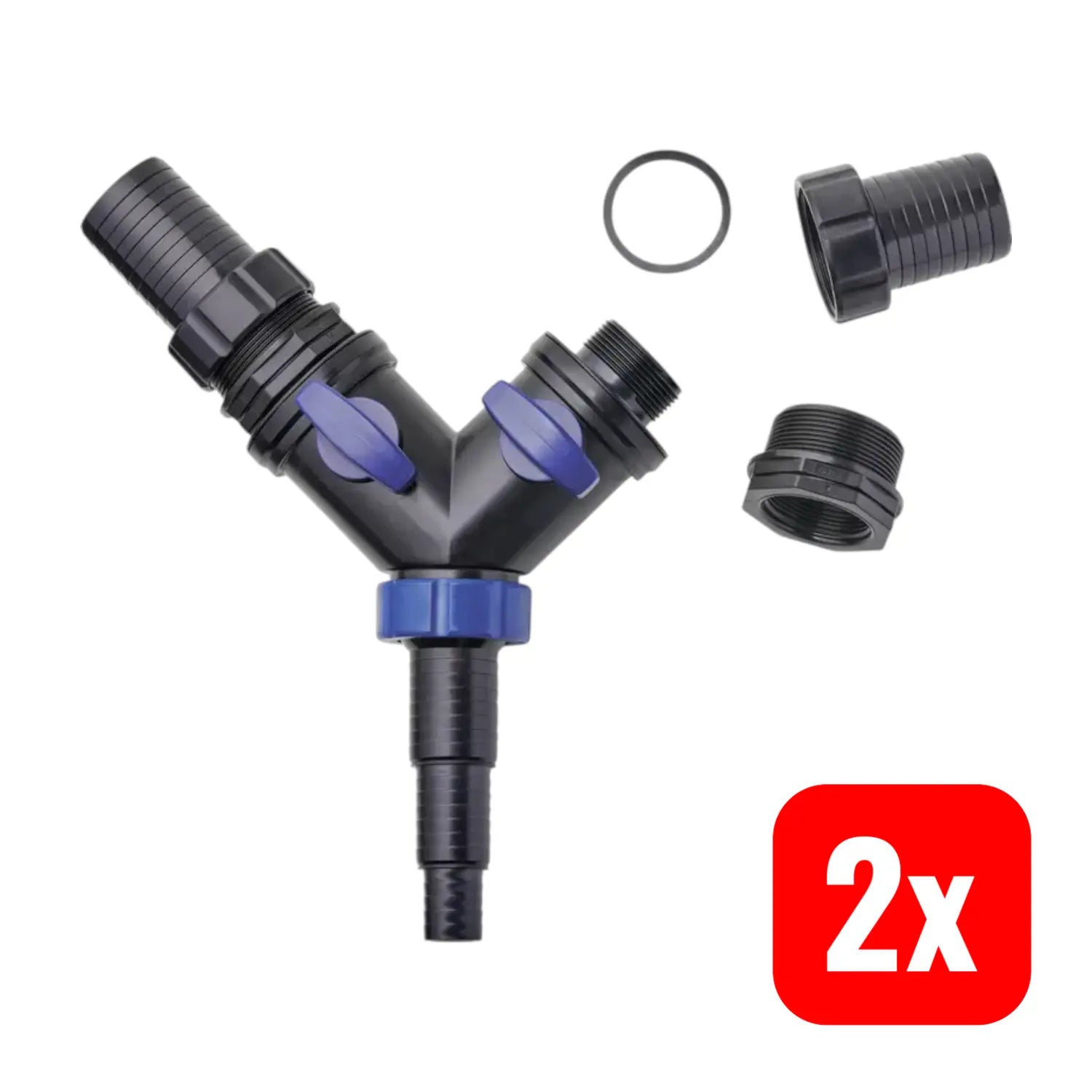 B-Ware Oase Y Verteiler 2" Abzweiger Schlauchverteiler Wasser Regulierbar 2 Sets - 4010052954929