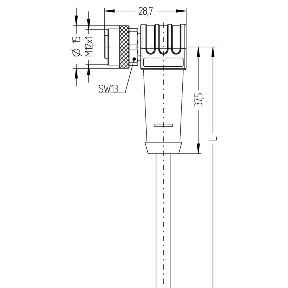 B-Ware Escha Sensorstecker Steckverbinder M12 Buchse Gewinkelt 5m 5 Polig Sensoren - 2050001545497