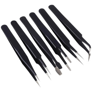 B-Ware Quadrios Pinzetten Set Pinzette Set Satz Spitz Abgerundet Edelstahl 6 Teilig