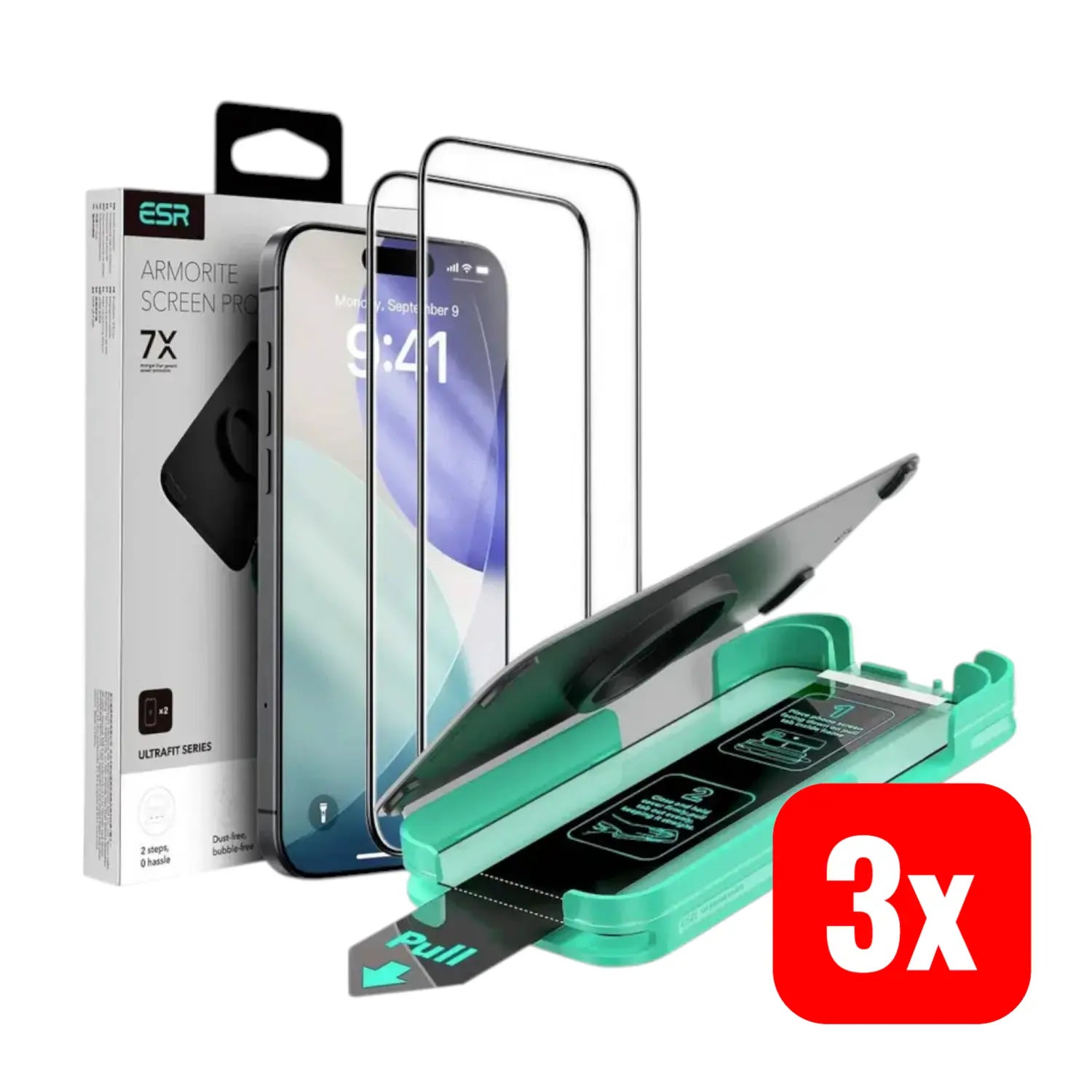 B-Ware Esr Displayschutzfolie Schutzfolie Apple I Phone 17 16 Pro Gehärtetes Glas 3 Sets - 4894240288061