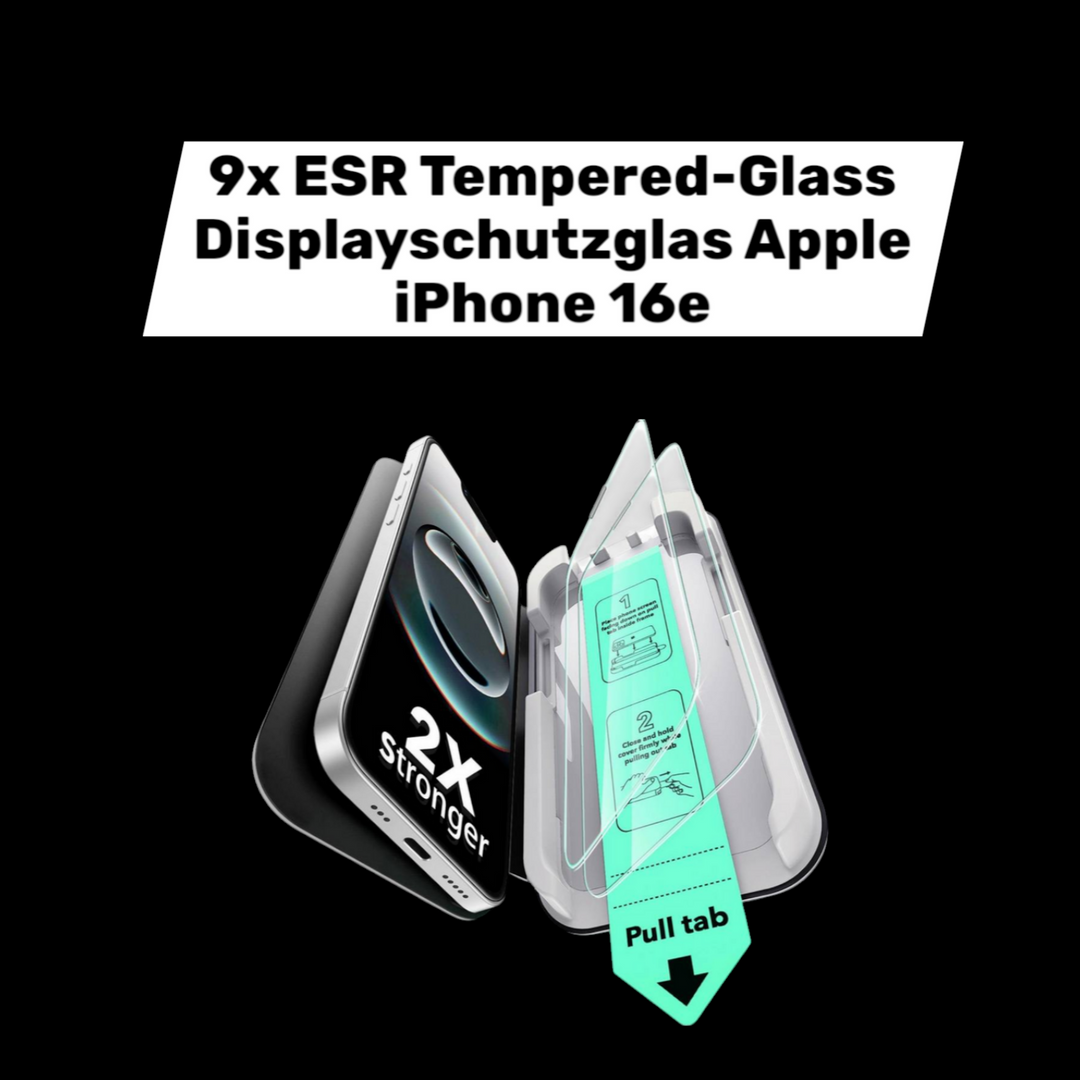 Esr Tempered Glass Displayschutzglas Bildschirmschutz Apple I Phone 16e 9 Stück B-Ware - 4894240266144