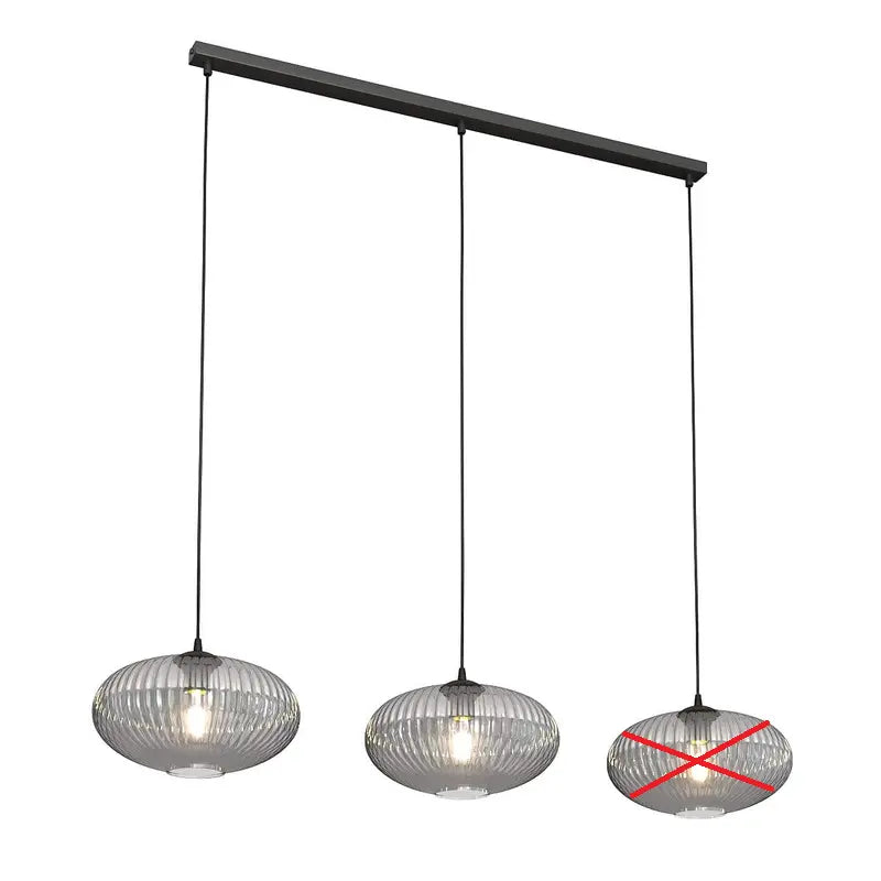 B-Ware Emibig Esszimmerlampe Coco Länge 115 Cm Schwarz/Rauchgrau 3 Flg. Siehe Text/Foto - 5907106009812