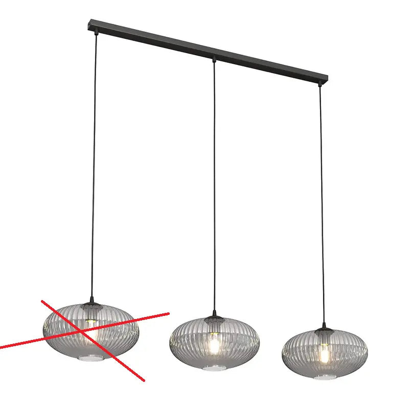 B-Ware Emibig Esszimmerlampe Coco Länge 115 Cm Schwarz/Rauchgrau 3 Flg. Siehe Text/F174 - 5907106009812
