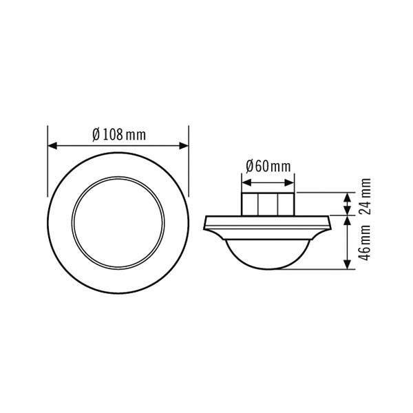 Esylux Ep10428180 Unterputz Präsenzmelder 360 ° Weiß Ip20 Bewegungsmelder B-Ware - 4015120428180