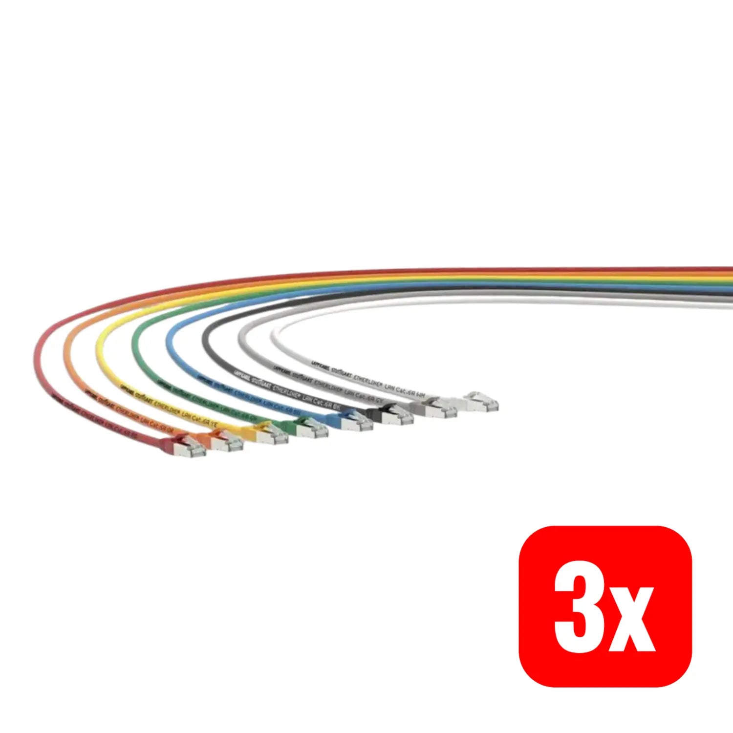 B-Ware Lapp Netzwerkkabel Patchkabel Lan Rj45 Cat 6a Datenkabel Sftp Grau 5 M 3 Stück - 4056155440884