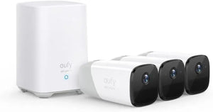 B-Ware Eufy überwachungskamera Kamera Set Eufy Cam 2 Pro Weiß Drahtlos Home Base 2 Audio